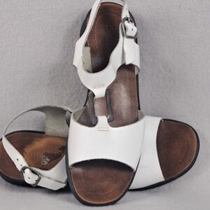 Stylish White Leather Kids Sandals